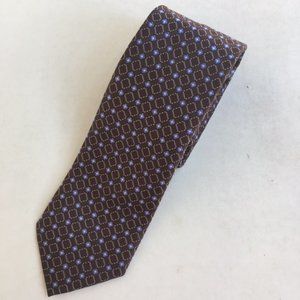 Canali brown and blue patterned tie - 100% silk